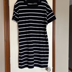 Black and White Striped T-Shirt Dress